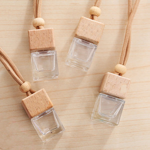 Difusor de Perfume de ambientador esmerilado transparente de 8 ml, botella colgante de coche de lujo con tapa de madera y venta al por mayor - Product Image 4