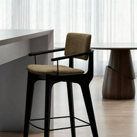 Tabourets de bar modernes nordiques en bois massif, acier inoxydable, usage domestique, style design, tissu, tabourets de bar minimalistes pour comptoir