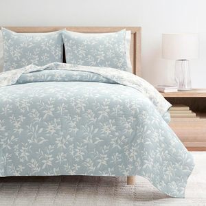 Ensembles de couette Jacquard Design réversible Jacquard floral <span class=keywords><strong>bleu</strong></span> <span class=keywords><strong>Couvre</strong></span>-lits de style moderne Ensembles de couette 100% <span class=keywords><strong>coton</strong></span> - Product Image 1