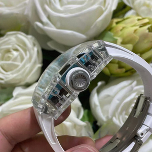 Nuevo Reloj Esqueleto Tonneau 3502 de Cristal de Zafiro Completo 2026 para Hombre, Reloj Mecánico Transparente de Lujo con Correa de Goma Blanca - Product Image 3