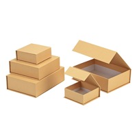 Carton en papier kraft de couleur naturelle, boîte de rangement pour ouverture de livre, boîte cadeau magnétique à pression, en stock, imprimable