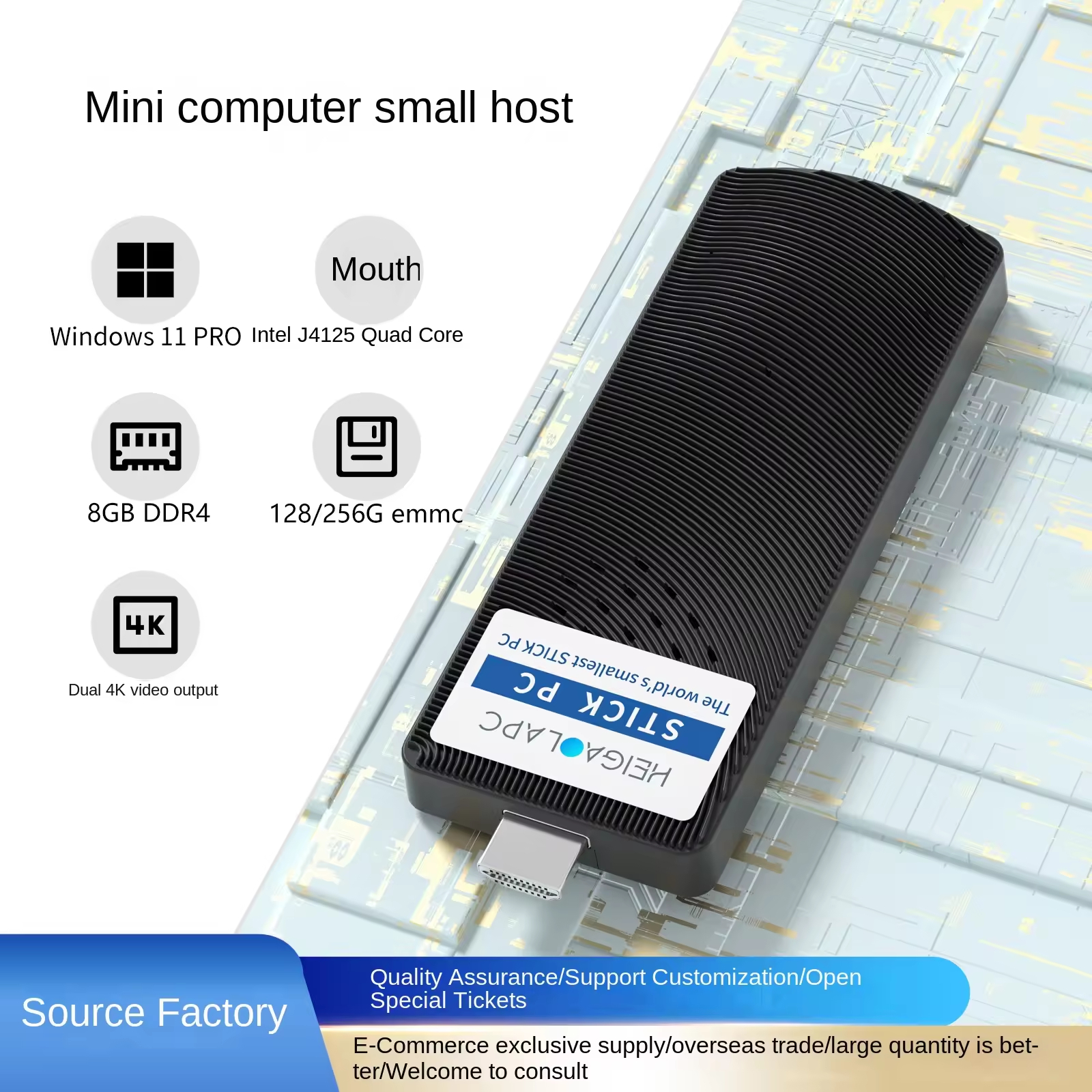 New M1K J4125 Mini PC Stick - Compact Win10 Pro Desktop Computer