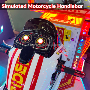Simulateur de course de <span class=keywords><strong>moto</strong></span> pour enfants à monnayeur, machine de <span class=keywords><strong>jeu</strong></span> d'arcade Road Rider, construction en fibre de verre et métal, sans fil - Product Image 5