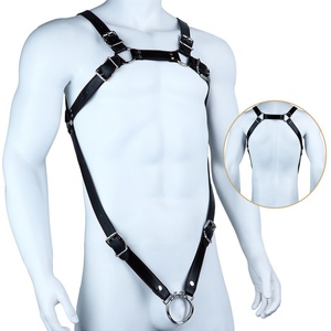 Correa de PU Negra, Accesorio Compatible con la Jaula de Castidad FRRK, Arnés de Pecho de Cuerpo Completo, Kit de Restricción y Bondage, Juguetes Sexuales para Adultos - Product Image 1
