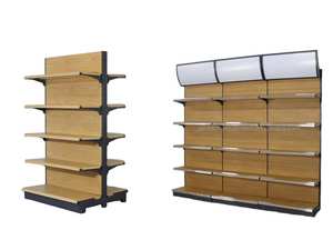 تركيب أرفف بقالة بقالة خشبية خفيفة بسهولة ثقيلة مريحة على طراز الحبوب - Product Image 5