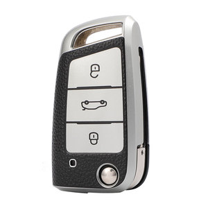 Étui de protection souple en TPU à texture cuir pour clé de voiture Volkswagen <span class=keywords><strong>Passat</strong></span> 2017, avec porte-clés et accessoire de sac – Fabrication d'usine - Product Image 1