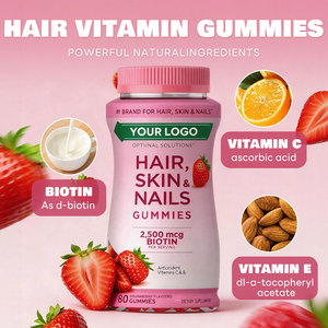 Gommose ad Alto Contenuto di Biotina per Capelli, Pelle e Unghie, Integratore di Bellezza, 80 Pezzi/Flacone, OEM/ODM Disponibile - Product Image 4