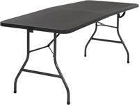 Table pliante rectangulaire en plastique de 1,8 m, idéale pour l'extérieur, les banquets de jardin, les événements et les dîners, avec poignée de transport – Vente chaude directe usine