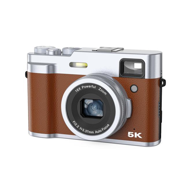Professional 48MP Retro Mirrorless Camera Dual Lenses 5K Ultra HD Video Fixed Focus Optical Viewfinder Dual Screen CMOS Sensor