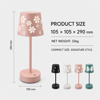 Lampe de table rechargeable à intensité variable par toucher, motif étoile découpée, ABS+Fer, USB-C, 3 températures de couleur, veilleuse de chevet, cadeau