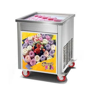Fast freezing flat pan fry icecream rolling maker Yogurt Frying Machine