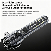 Lampe torche LED rechargeable multifonctionnelle d'urgence en plastique avec marteau, puissante et zoomable pour l'extérieur - Vente en gros