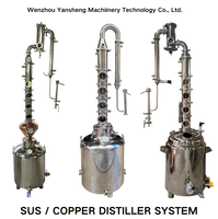 Alambic de reflux à double enveloppe en cuivre rouge et acier inoxydable de 50-200 L pour la production de whisky, brandy et vodka