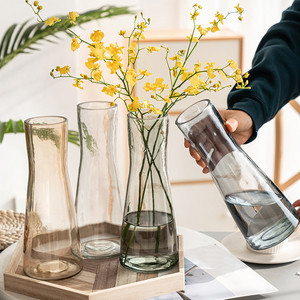 Vaso moderno <span class=keywords><strong>in</strong></span> vetro con <span class=keywords><strong>bocca</strong></span> dorata per centrotavola decorazione domestica di nozze bottiglia di vetro per fiori pantalone da interno - Product Image 4