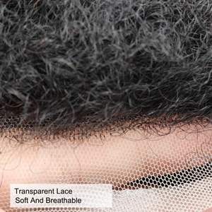 Perruque pour <span class=keywords><strong>homme</strong></span> en dentelle française complète 8X10 <span class=keywords><strong>Afro</strong></span> Kinky Curly Toupee Cheveux indiens Remy Noir de jais Densité 120% - Product Image 5