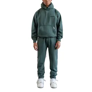 clothing manufacturers tracksuit plain 380gsm french terry dtg no drawstrings front pocket sets unisex fitness tracksuit