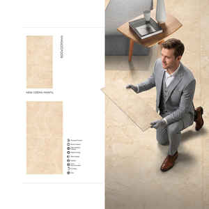 Azulejos de Porcelana con Aspecto de Mármol Crema Marfil 600x1200mm Brillantes y Pulidos para Pisos Interiores - Product Image 2