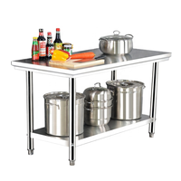 Peralatan Dapur untuk Restoran Meja Kerja Dapur Stainless Steel Meja Koki