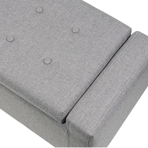 Cambiador de zapatos para <span class=keywords><strong>dormitorio</strong></span>, taburete <span class=keywords><strong>con</strong></span> almacenamiento, extremo de cama, Banco de Tela Gris - Product Image 5