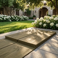 Planches de terrasse en polyuréthane de 3,6 m, système de revêtement composite extérieur avec texture de grain de bois pour usage extérieur