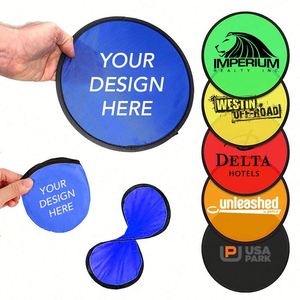 Custom Logo Soft Nylon Foldable Flying Disc Pocket Size <b>Collapsible</b> Flyer with <b>Storage</b> Pouch for Beach Party Events - Product Image 5