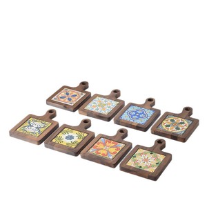 In stock: heat-insulating wooden <b>mats</b>, black walnut solid wood decorative tile handles, wooden anti-scalding plates, coasters, - Product Image 1