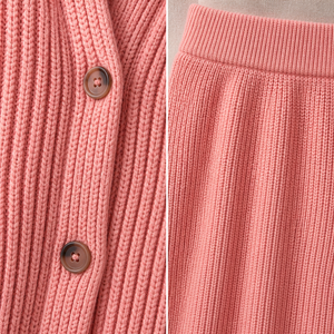 Set Due Pezzi da Donna: Cardigan Lavorato a Maglia e Gonna Midi, Autunno <span class=keywords><strong>Inverno</strong></span>, 7 Colori, OEM ODM, Vendita all'Ingrosso, Etichetta Privata, Ordine all'Ingrosso, Prezzo di Fabbrica - Product Image 4
