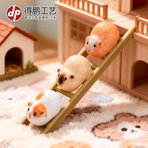 ดีพี มินิเอเจอร์ ตุ๊กตาหนูตะเภาเรซิ่นงานฝีมือประดับตกแต่งสำหรับตั้งโชว์บนเดสก์ท็อปที่บ้าน - Product Image 4