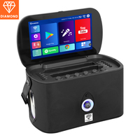Haut-parleur de karaoké portable tout-en-un Android puissant de 180 W avec double woofer de 4 pouces, écran tactile, sans fil, pour fêtes en extérieur, machine de karaoké pour enfants