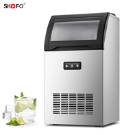 Macchina Professionale per Produzione Ghiaccio 130 Libbre/24H, Capacità di Stoccaggio 33 Libbre, Display Digitale LED