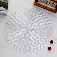 Set de table rond tissé européen de 38 cm, luxueux et tendance, en PVC ajouré