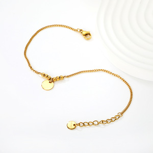 Pulsera de cadena chapada en oro de estilo europeo con dijes de bolas para mujer, regalo de joyería - Product Image 3