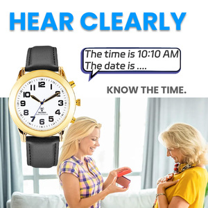 Maujoy rõ ràng và to giọng Mỹ Tiếng Anh Mens Braille Đồng hồ đeo tay kỹ thuật số nói chuyện đồng hồ nói thời gian cho người mù - Product Image 5