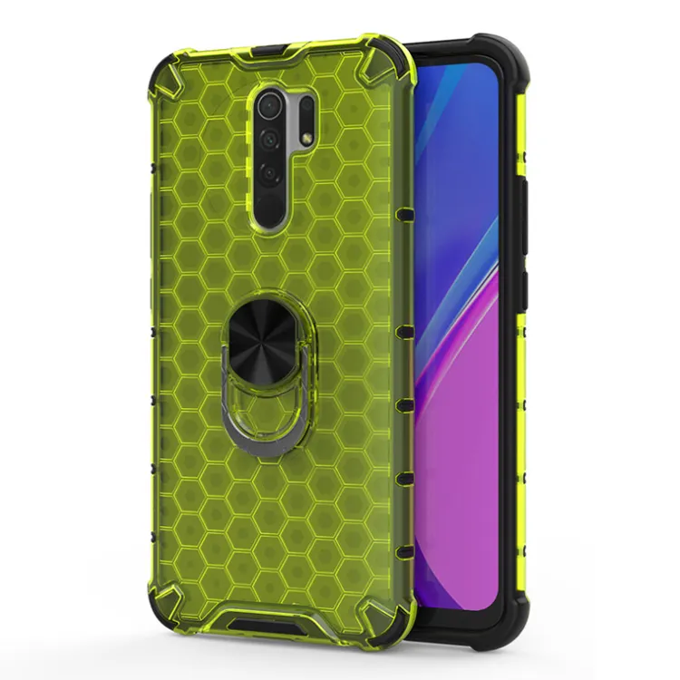 Phone Back Covers Honeycomb Design Transparent Shockproof TPU case For Xiaomi Redmi Note 9s 9 pro