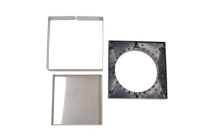 مصرف أرضي للبلاط مع قاعدة بلاستيكية من الفولاذ المقاوم للصدأ غطاء صرف مربع للبيع من المصنع مباشرة - Product Image 5