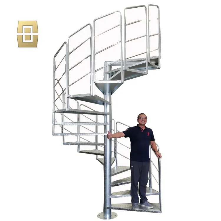 Промышленные уличные вертикальные лестницы из нержавеющей стали, Металлическая Угловая стальная клетка для кошек, ступенчатая лестница, стальная винтовая лестница