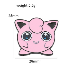 Broche de revers en émail dur nickelé noir, motif dessin animé Pokémon (Pikachu, Charmander, Bulbasaur), accessoire cadeau, vente en gros - Product Image 6