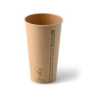 Gobelets à café en papier ondulé écologiques, marron intérieur, blanc extérieur, de taille moyenne, 250 ml (10 oz), Ø 80 mm, pour emporter - Product Image 4