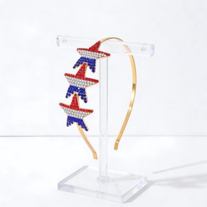 Diademas Patrióticas para el Día de la Independencia de EE. UU., Rojas, Blancas y Azules con Estrellas - Product Image 4