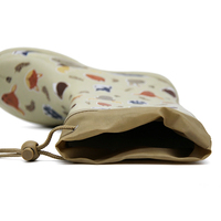 Bottes en caoutchouc écologiques de haute qualité pour enfants avec doublure en fourrure longue et col à cordon réglable pour les activités de plein air