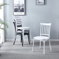 Chaise de salle à manger empilable en PP, style rustique vintage, chaise de café pliable avec dossier, chaise de loisirs, vente en gros directe usine