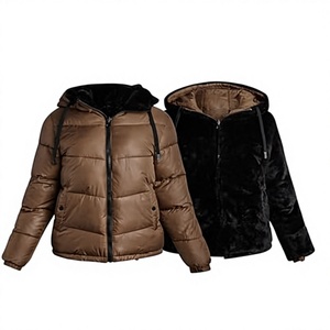 Women Double Breasted Hooded Winter Jacket Heavyweight Reversible Quilted Parka Puffer <b>Coat</b> Polyester <b>Lined</b> Warm Insulated Cold - Product Image 3