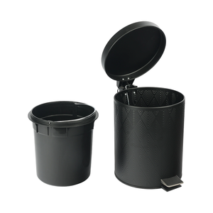 <strong>Black</strong> Metal <strong>Small</strong> Garbage <strong>Bin</strong> for Kitchen Trash Cans With Metal Cover Bathroom Bedroom Office Luxury Rubbish <strong>Bin</strong> With Foot Pedal - Product Image 1
