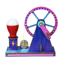 DIY Handkurbel-Generator Multifunktionales STEM-Kit Holz-Physik-Elektrizitäts-Wissenschaftsexperiment-Spielzeug für Kinder Schulprojekt Farbig