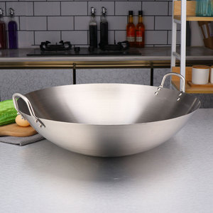 Wok de Acero Inoxidable de 80 cm de Gran Capacidad para Uso Comercial, Sartén para Saltear al Estilo Chino para Restaurantes y Hoteles - Product Image 2