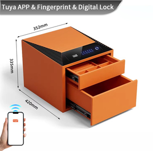 Caja Fuerte de Seguridad CEQSAFE con Cerradura Inteligente WIFI y Huella Dactilar, Enrollador de Relojes, Cajón de Almacenamiento de Joyas de Cuero Personalizado de Doble Capa - Product Image 4