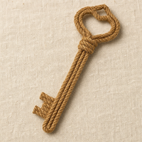 Décoration murale en corde de jute naturelle en forme de clé squelette pour chambre, entrée, salon, style rustique et campagnard