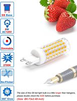 Lampes LED de plafond sans scintillement 120V 220V, type maïs, 600Lm, culot G9, 2700K 3000K 4000K 6000K, 360° dimmable, 6W, pour lustre et plafond