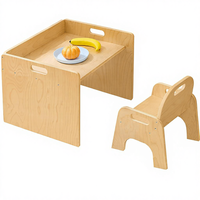 Ensemble de bureau et de chaise Montessori en bois, utilisé pour manger, apprendre et jouer. Convient aux enfants âgés de 1 à 3 ans