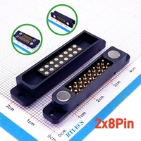 Connecteur de communication de données à 16 broches, à ressort, plaqué or, avec prise magnétique